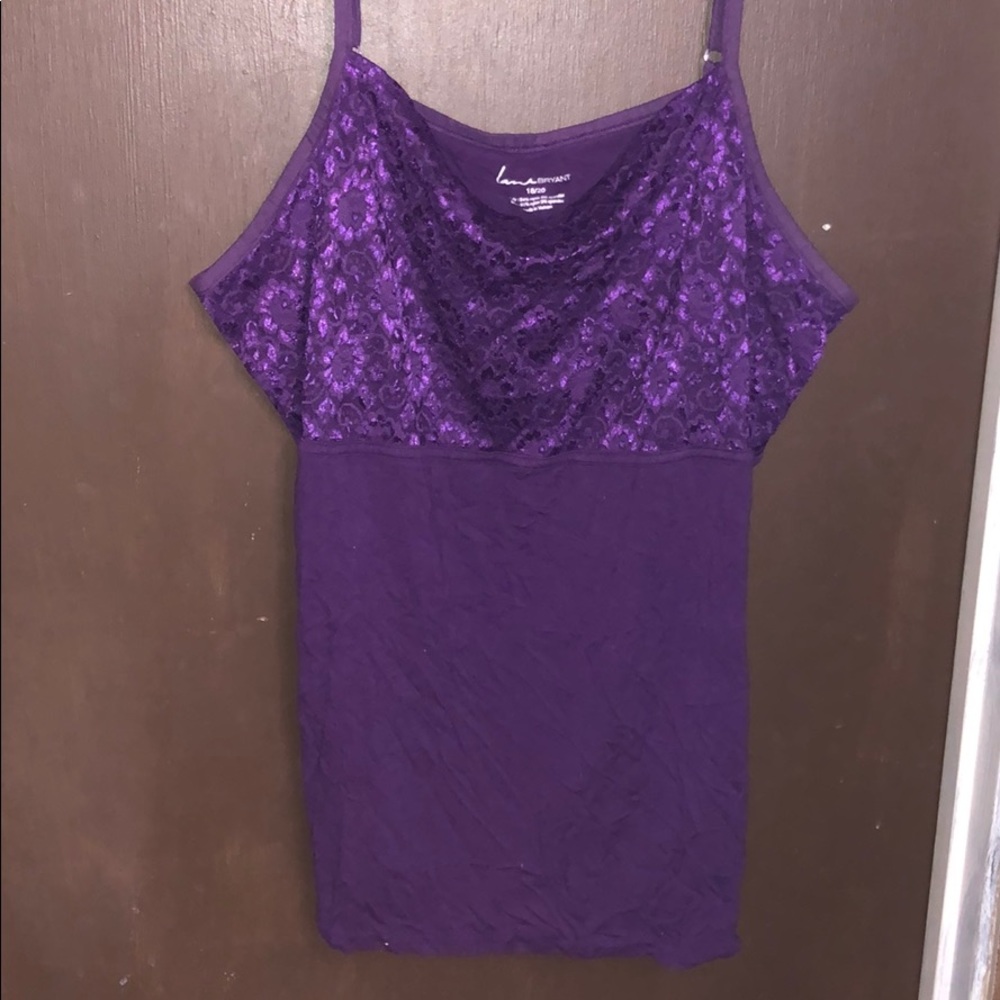 Lane Bryant purple lace trimmed cami sz 18-20